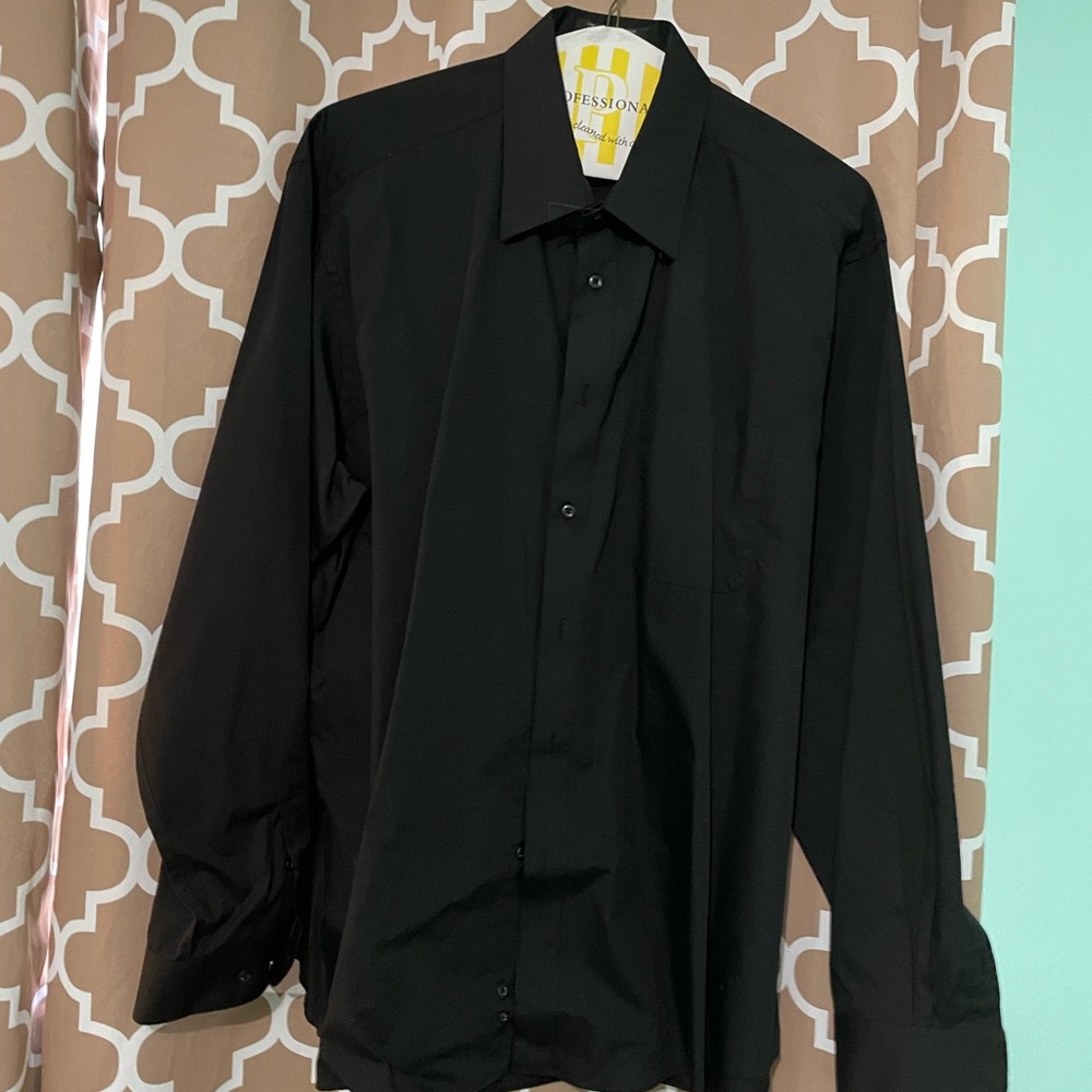 Mens black button down, 17 36/37.